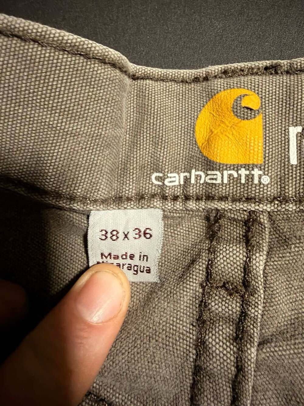 Carhartt Relaxed Fit Canvas Work Pants 38x36 Gray Rugged Flex Gravel Gray